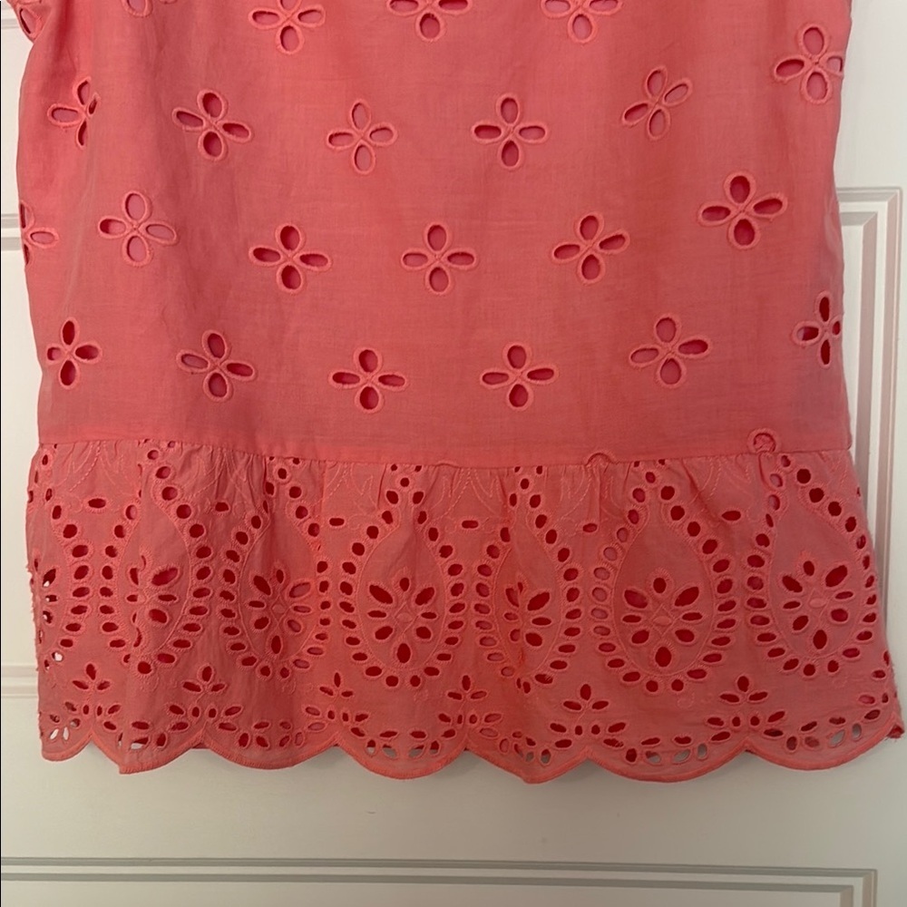 Southern Tide Coral Eyelet Sleeveless Top - Picture 8 of 9